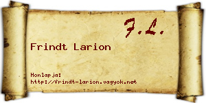 Frindt Larion névjegykártya